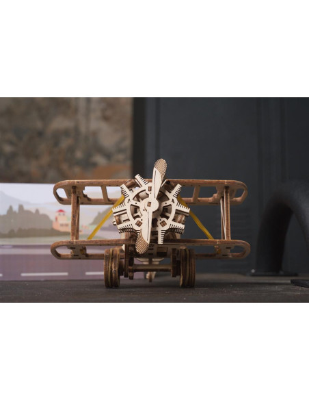 UGEARS Mini Biplan - Maquette aviation vintage en bois