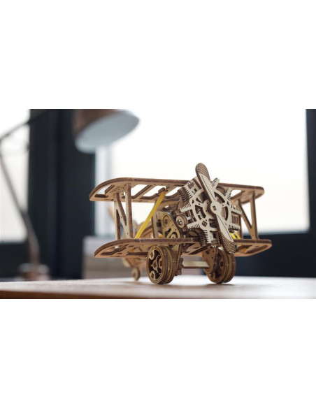 UGEARS Mini Biplan - Maquette aviation vintage en bois