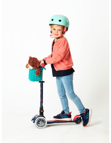 Trottinette mini micro deluxe pliable bleu marine led