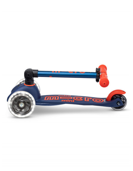 Trottinette mini micro deluxe pliable bleu marine led