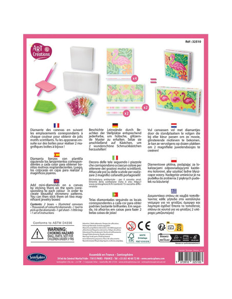 Art & creations - boites a bijoux a diamanter flamants roses