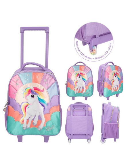 Ylvi trolley valise led à roulettes