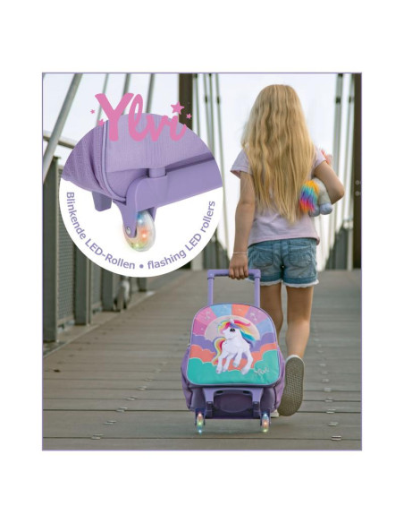 Ylvi trolley valise led à roulettes