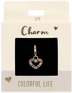 Charm Nr.79 Coeur coloriée or