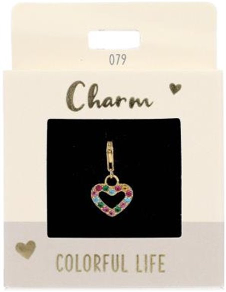 Charm Nr.79 Coeur coloriée or
