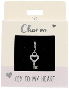 Charm Nr.90 Clé de coeur argent