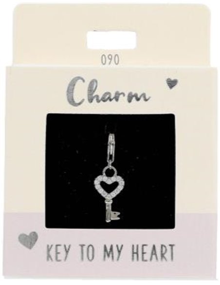 Charm Nr.90 Clé de coeur argent