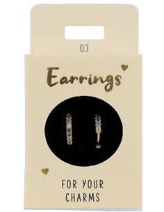 Boucles d'oreille Nr.3 or pierres multicolore