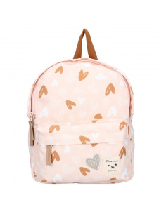Sac à dos enfant coeurs - Rose/caramel
