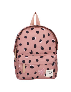 Sac à dos enfant coeurs & pois - Vieux rose