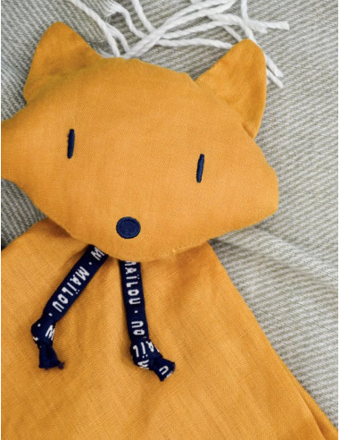 Perlipopette doudou renard safran - mailou