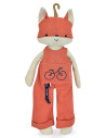 Perlipopette renard en salopette corail - mailou