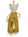 Perlipopette chat en salopette olive - mailou