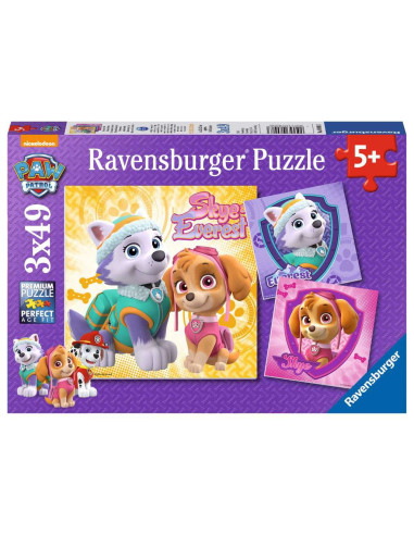 Puzzles Pat'Patrouille | 3x49 pièces Ravensburger Charmantes chiennes