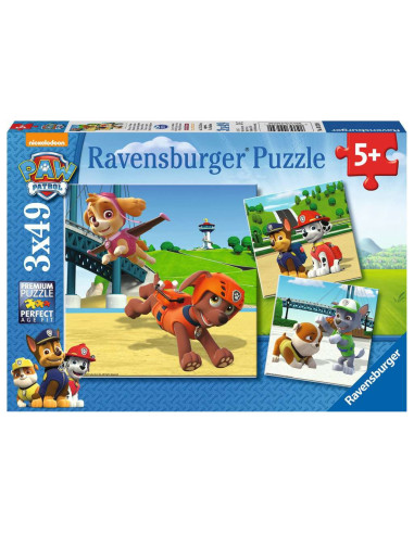 Puzzles Pat'Patrouille 3x49 pièces - L'équipe des 4 pattes