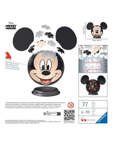 Ravensburger - Puzzle 3D Ball - Disney Mickey Mouse