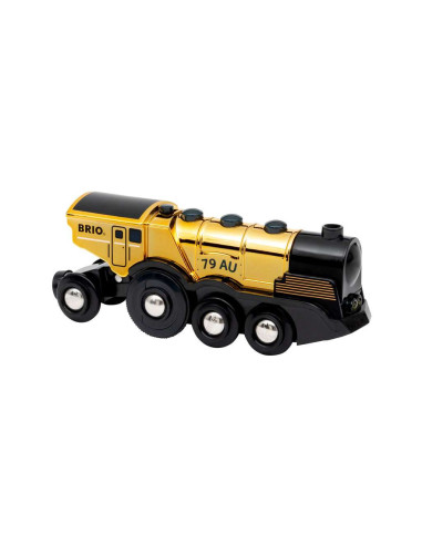BRIO Locomotive Dorée à piles - Train de luxe puissant