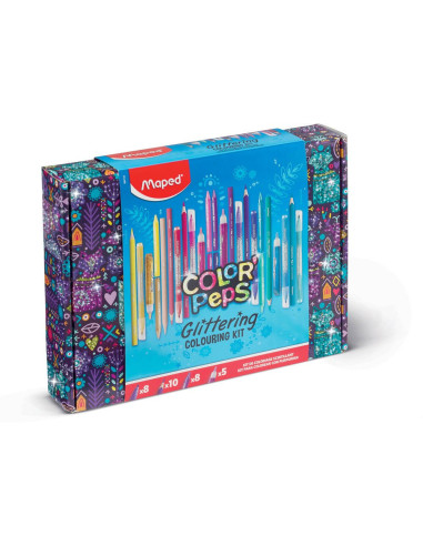 Kit de coloriages scintillant 31 pièces - Maped