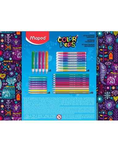 Kit de coloriages scintillant 31 pièces - Maped