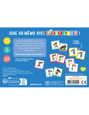 P'tits jeux - p'tit loup - mon mémo des émotions