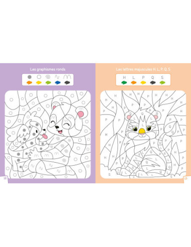L'école des pandas - mes coloriages magiques - les lettres