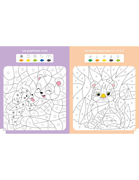 L'école des pandas - mes coloriages magiques - les lettres
