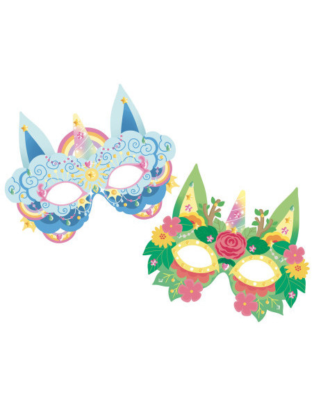 Ma pochette d'artiste - masques et tattoos licornes