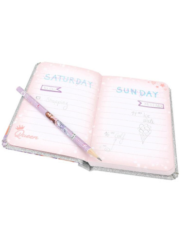 Topmodel carnet de notes avec crayon glitter queen