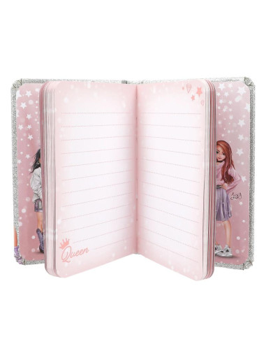 Topmodel carnet de notes avec crayon glitter queen