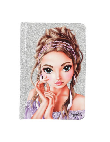 Topmodel carnet de notes avec crayon glitter queen