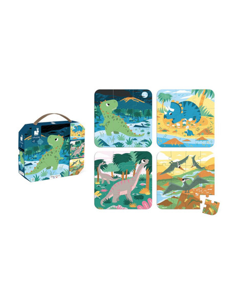 4 PUZZLES DINOSAURES