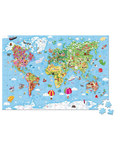 Puzzle geant du monde - 300 pcs - janod