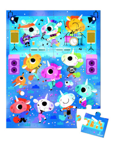 Puzzle concert rock licornes - 24 pcs - Janod