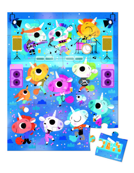 Puzzle concert rock licornes - 24 pcs - Janod