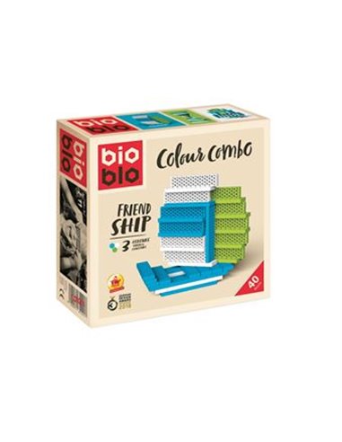 Mini Box Blanc Vert Bleu 40 Briques - 40 Briques 3 Couleurs