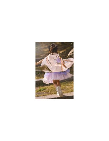 Set de super-héroïne, tutu/cape/masque, or/lila, taille 4-6 ans