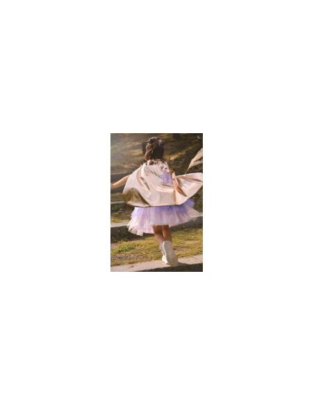 Set de super-héroïne, tutu/cape/masque, or/lila, taille 4-6 ans