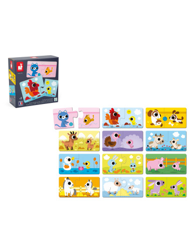 Puzzles parents et bébés animaux - Janod