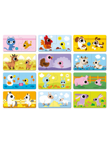 Puzzles parents et bébés animaux - Janod