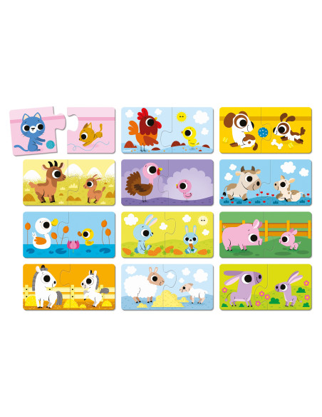 Puzzles parents et bébés animaux - Janod
