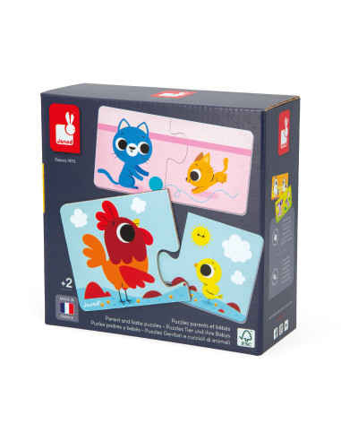Puzzles parents et bébés animaux - Janod