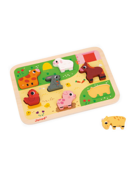 Puzzle chunky - A la ferme - Janod