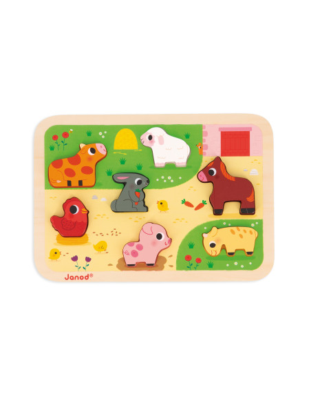 Puzzle chunky - A la ferme - Janod