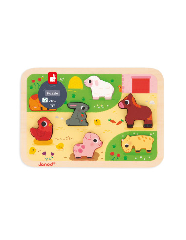 Puzzle chunky - A la ferme - Janod