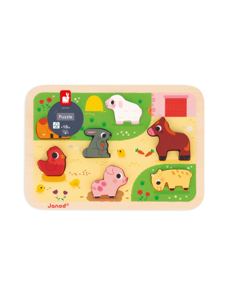 Puzzle chunky - A la ferme - Janod