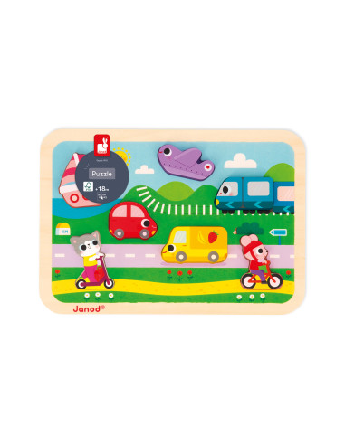 Puzzle chunky - Les véhicules - Janod