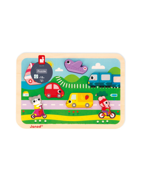 Puzzle chunky - Les véhicules - Janod