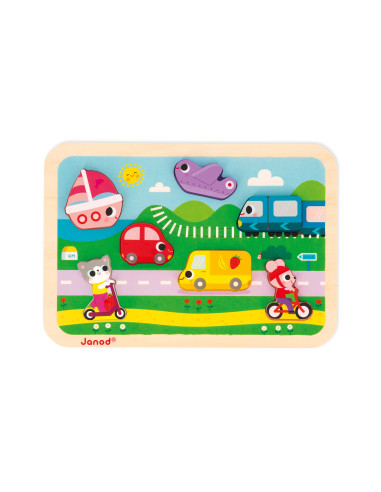 Puzzle chunky - Les véhicules - Janod