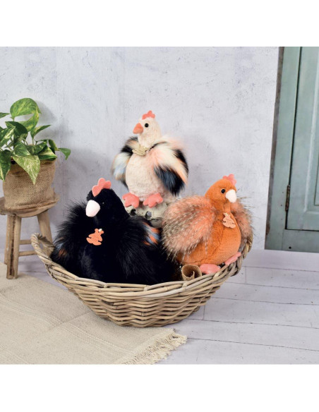 Peluche poule "Poulette" - beige - 20 cm - Histoire d''ours