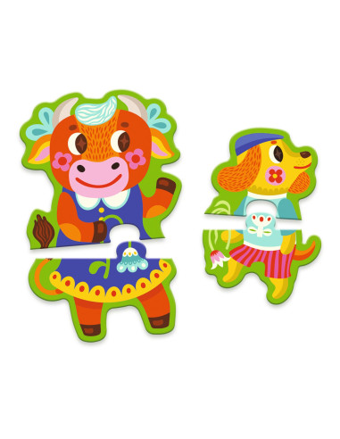 Puzzle duo - grands & petits à la ferme - djeco